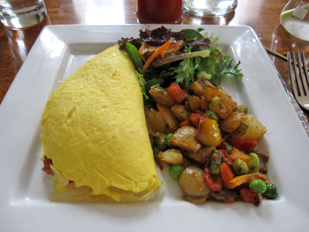 Sarah’s omelet with brie, vegetables
