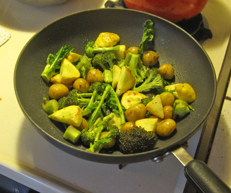 the vegetables brown